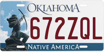 OK license plate 672ZQL