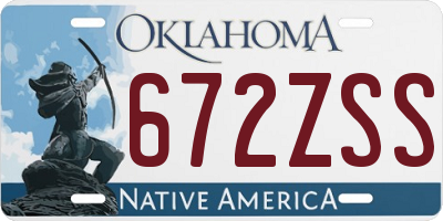 OK license plate 672ZSS