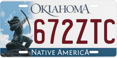 OK license plate 672ZTC