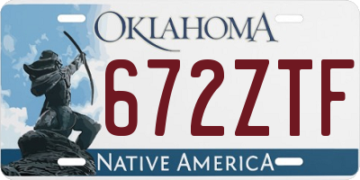 OK license plate 672ZTF