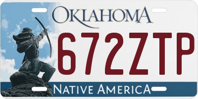 OK license plate 672ZTP