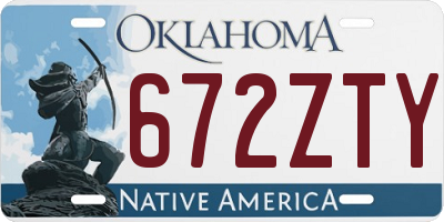 OK license plate 672ZTY