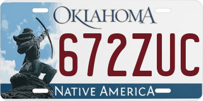 OK license plate 672ZUC
