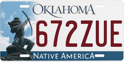 OK license plate 672ZUE