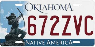OK license plate 672ZVC