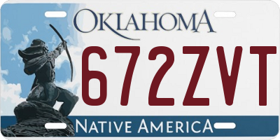 OK license plate 672ZVT
