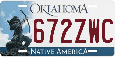 OK license plate 672ZWC