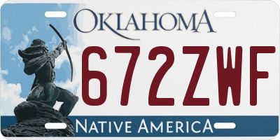 OK license plate 672ZWF