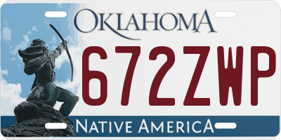 OK license plate 672ZWP
