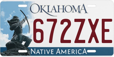 OK license plate 672ZXE