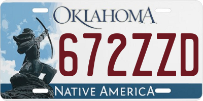 OK license plate 672ZZD