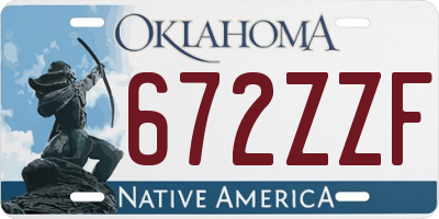OK license plate 672ZZF
