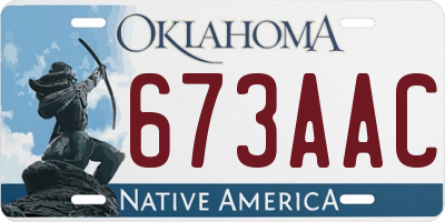 OK license plate 673AAC