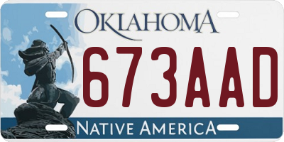 OK license plate 673AAD