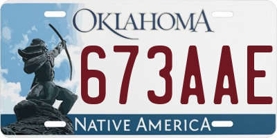 OK license plate 673AAE