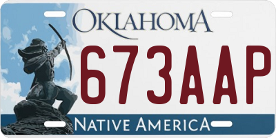 OK license plate 673AAP