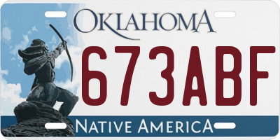 OK license plate 673ABF