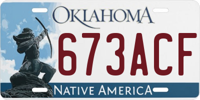 OK license plate 673ACF