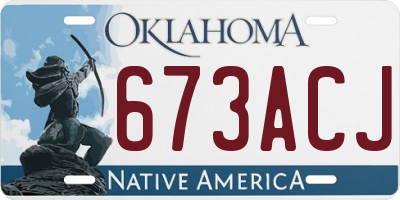 OK license plate 673ACJ