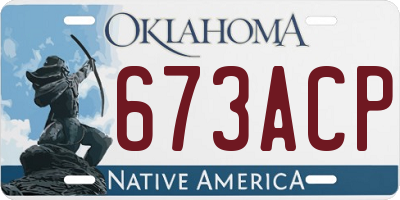 OK license plate 673ACP