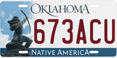 OK license plate 673ACU