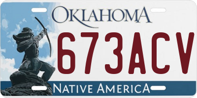 OK license plate 673ACV