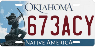 OK license plate 673ACY