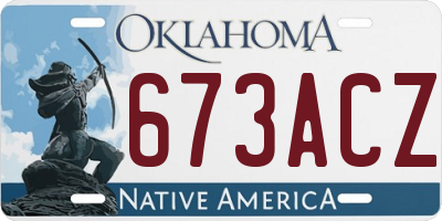 OK license plate 673ACZ