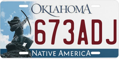 OK license plate 673ADJ