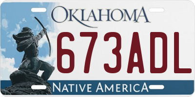 OK license plate 673ADL