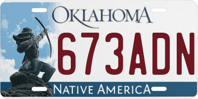 OK license plate 673ADN