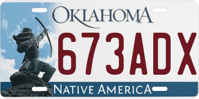 OK license plate 673ADX