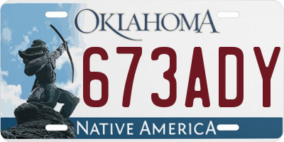 OK license plate 673ADY