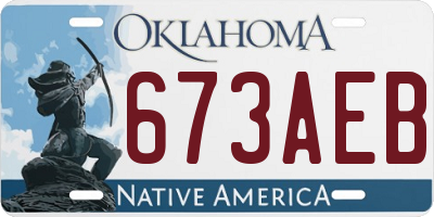 OK license plate 673AEB