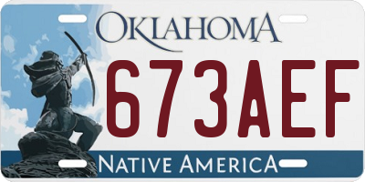 OK license plate 673AEF