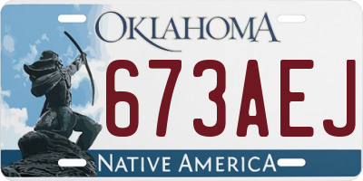 OK license plate 673AEJ
