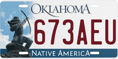 OK license plate 673AEU