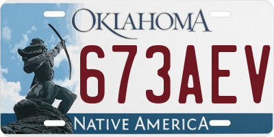 OK license plate 673AEV