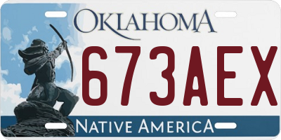 OK license plate 673AEX