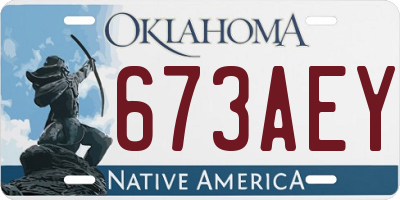 OK license plate 673AEY