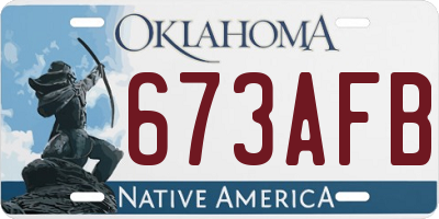 OK license plate 673AFB