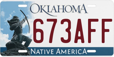 OK license plate 673AFF