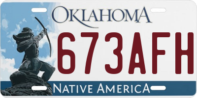 OK license plate 673AFH