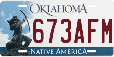 OK license plate 673AFM