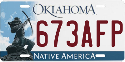 OK license plate 673AFP
