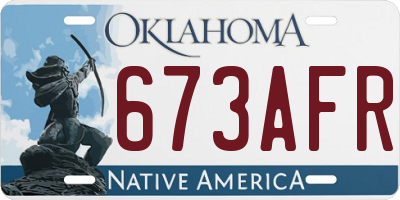 OK license plate 673AFR