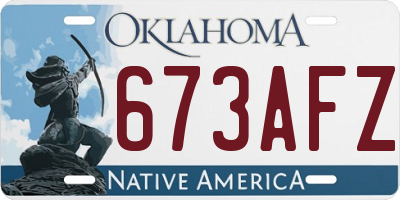 OK license plate 673AFZ
