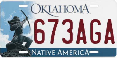OK license plate 673AGA