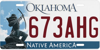 OK license plate 673AHG