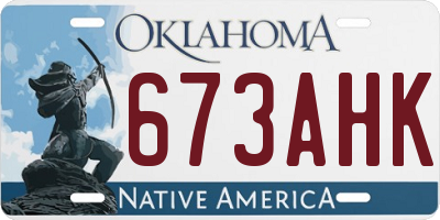 OK license plate 673AHK